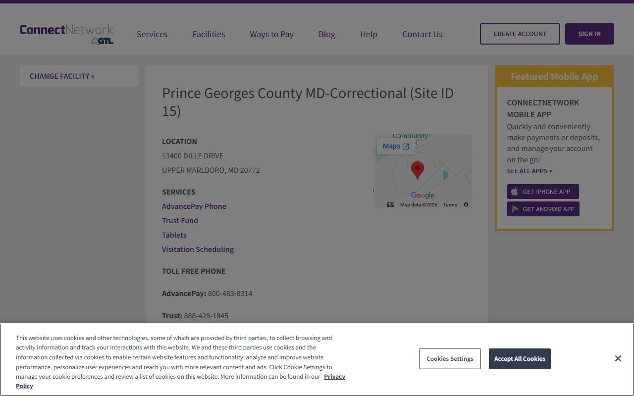 ConnectNetwork video visitation portal for Prince George's County inmate population