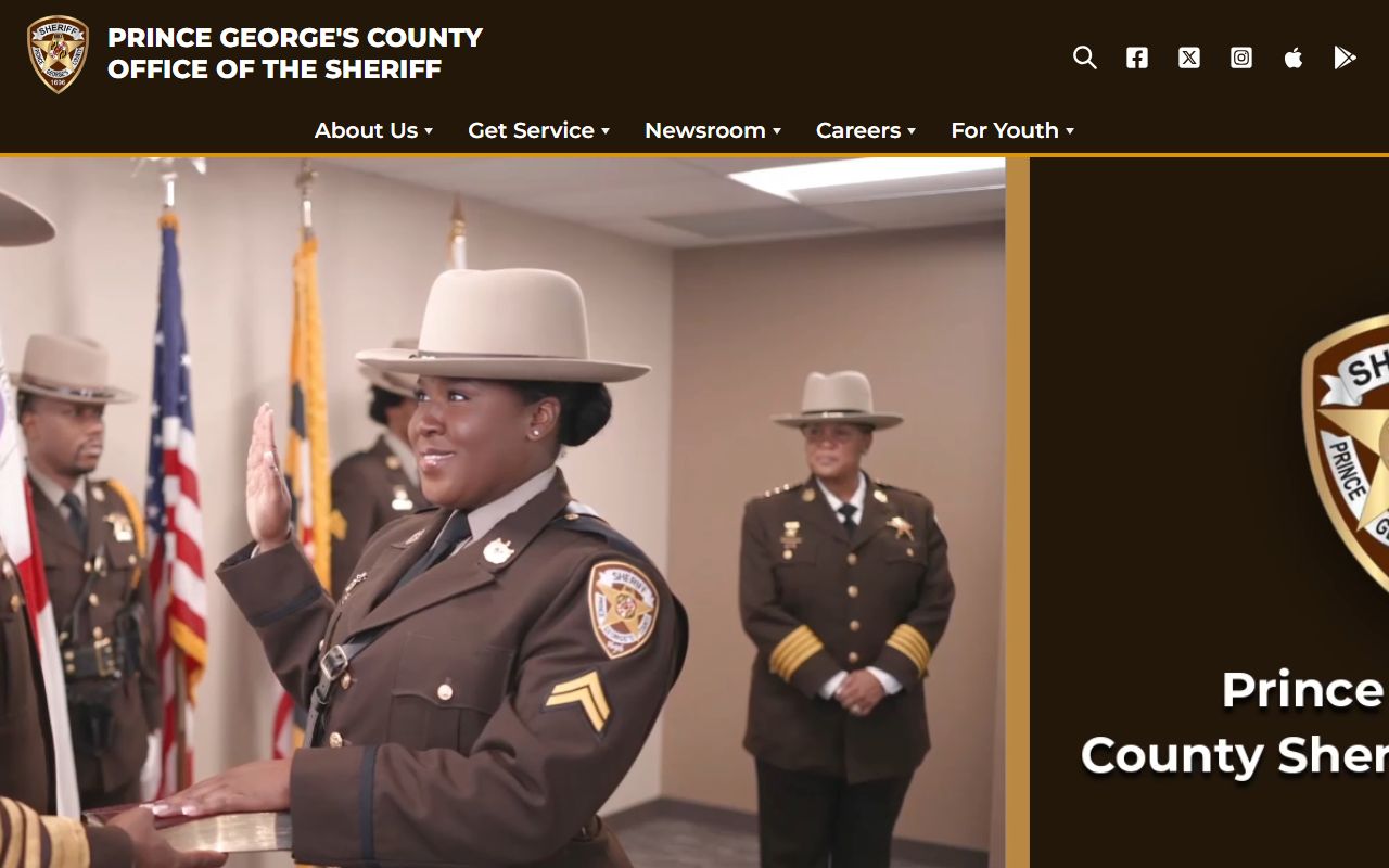 Prince George's County Sheriff's Office website for inmate population information